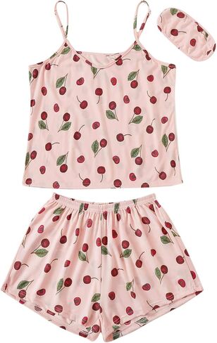 Floerns Women's 2 Piece Cute Cartoon Print Summer Pajama Set Cami Top and Shorts in Saudi Arabia