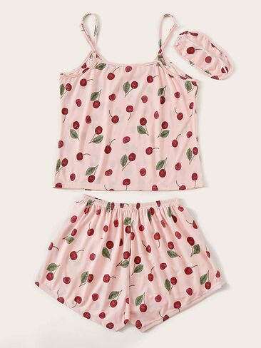 Floerns Women's 2 Piece Cute Cartoon Print Summer Pajama Set Cami Top and Shorts in Saudi Arabia