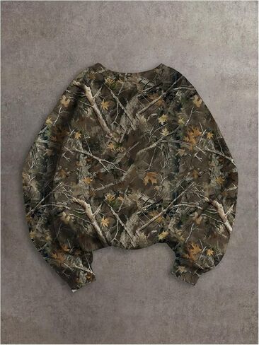 Women's Plus Size Camo Print Graphic Sweatshirt Crewneck Long Sleeve Pullovers in Saudi Arabia
