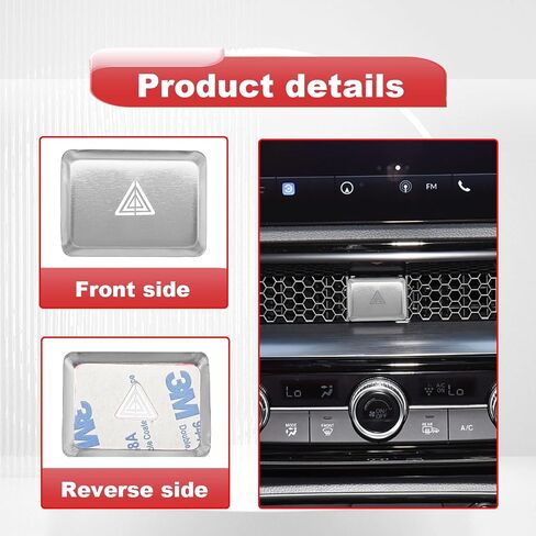 Car Center Console Air Vent Hazard Warning Light Push Button Cover Compatible with Honda Civic 2022-2025 for Honda CRV HRV Accord 2023-2025 Center Console Warning Light Lamp Trim Cover(Silver) in Saudi Arabia