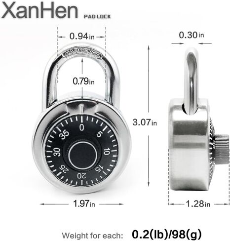 Lock 1 Pack Combination Lock Locker Lock for Gym and School Lockers Safe Combination Padlock Mini Combination Lock，Standard Dial Combination Lock in Kuwait