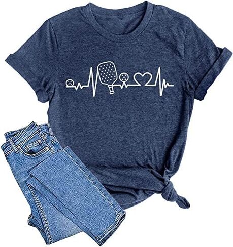 Pickleball Shirt Women Funny Pickleball Graphic Pickleball Lover Gifts Soft Cotton Short Sleeve Tee Lady Tops in Saudi Arabia