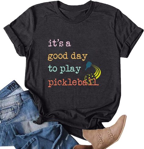 Pickleball Shirt Women Funny Pickleball Graphic Pickleball Lover Gifts Soft Cotton Short Sleeve Tee Lady Tops in Saudi Arabia