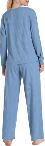 Latuza Women's 2 Piece Lounge Pajama Set Ribbed Knit Long Sleeve V Neck PJs in Saudi Arabia
