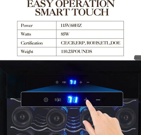Zstar 66 Bottle Beverage Refrigerator Cooler, Freestanding Refrigerator with Digital Temperature Control, 41-64℉, Adjustable Shelves & Digital Temperature Display, Countertop Wine Cooler Refrigerator in Saudi Arabia