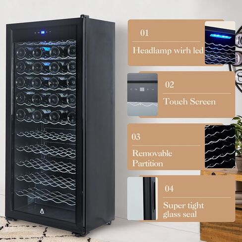 Zstar 66 Bottle Beverage Refrigerator Cooler, Freestanding Refrigerator with Digital Temperature Control, 41-64℉, Adjustable Shelves & Digital Temperature Display, Countertop Wine Cooler Refrigerator in Saudi Arabia