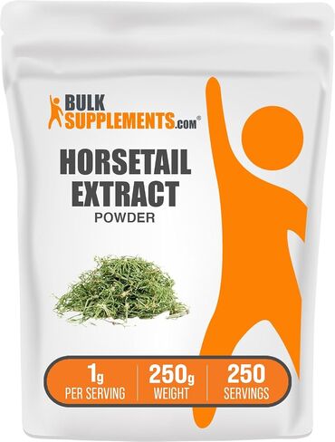 BulkSupplements.com مسحوق مستخلص ذيل الحصان - مكمل ذيل الحصان، من عشبة ذيل الحصان - مكملات السيليكا، خالي من الغلوتين، 1 جرام لكل وجبة، 500 جرام (1.1 رطل) (عبوة من قطعة واحدة) in Kuwait