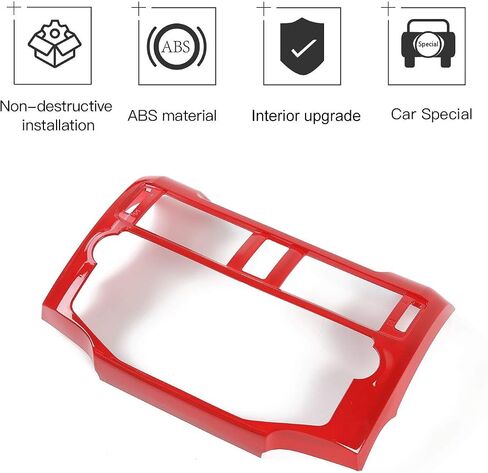 JeCar for 4Runner Interior Trim Central Console Vent GPS Navigation Panel Cover Decoration Accessories for Toyota 4Runner 2010-2019 (Red) in Kuwait