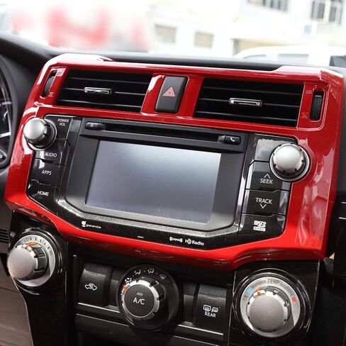 JeCar for 4Runner Interior Trim Central Console Vent GPS Navigation Panel Cover Decoration Accessories for Toyota 4Runner 2010-2019 (Red) in Kuwait