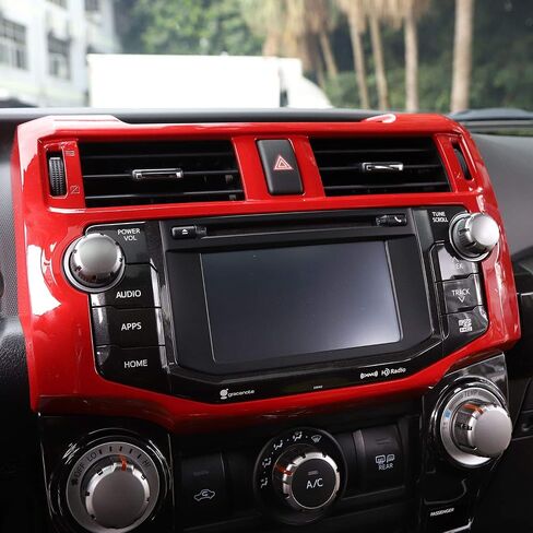 JeCar for 4Runner Interior Trim Central Console Vent GPS Navigation Panel Cover Decoration Accessories for Toyota 4Runner 2010-2019 (Red) in Kuwait