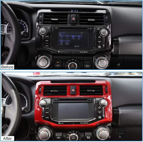 JeCar for 4Runner Interior Trim Central Console Vent GPS Navigation Panel Cover Decoration Accessories for Toyota 4Runner 2010-2019 (Red) in Kuwait