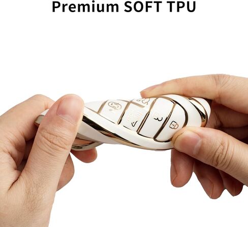 for Hyundai Key Fob Cover with Car Keychain, Soft TPU Key Fob Case for 2024 2023 2022 2021 Hyundai Sonata, Santa Fe, Nexo, Tucson, Palisade, Smart Remote Key Fob Protector Holder 7 Buttons (White) in Saudi Arabia