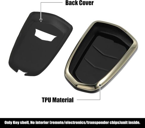 X AUTOHAUX Car Key Fob Cover 5 Button Remote Key Fob Case TPU Button Full Protector Cover Black for Cadillac XT5 2017-2020 for Cadillac XTS Escalade ATS CTS in Saudi Arabia