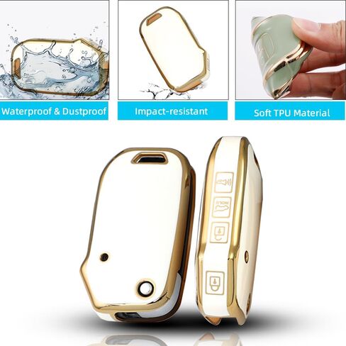 Key Fob Cover fit for Kia K5 Forte Soul Sorento Sportage Cerato 2024 2023-2019 TPU Key Case Cover Key Holder Key Protector for flip Key 4 Buttons A White in Saudi Arabia