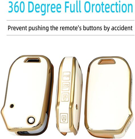 Key Fob Cover fit for Kia K5 Forte Soul Sorento Sportage Cerato 2024 2023-2019 TPU Key Case Cover Key Holder Key Protector for flip Key 4 Buttons A White in Saudi Arabia