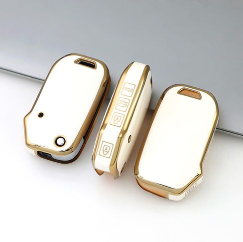 Key Fob Cover fit for Kia K5 Forte Soul Sorento Sportage Cerato 2024 2023-2019 TPU Key Case Cover Key Holder Key Protector for flip Key 4 Buttons A White in Saudi Arabia