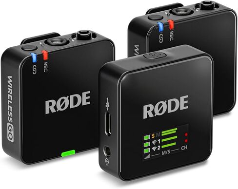 RØDE Wireless Micro - Compact Wireless Microphone, Two Mics with Charge Case for Smartphone Content Creation - Lightning, Black in Kuwait