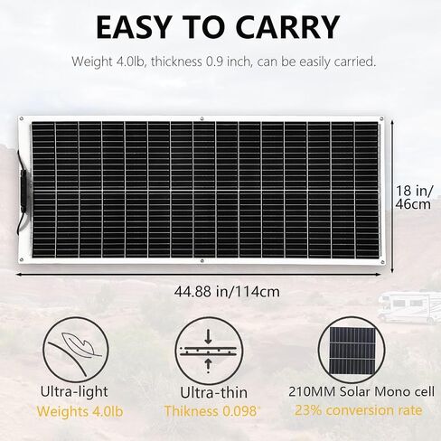 XINPUGUANG Flexible Solar Panel 200W 12V Kit,2X100w Monocrystalline Fiberglass Module 20A Controller Solar Cable for Off Grid Home,RV,Caravan,Boat and Other Battery Charger（200W in Saudi Arabia