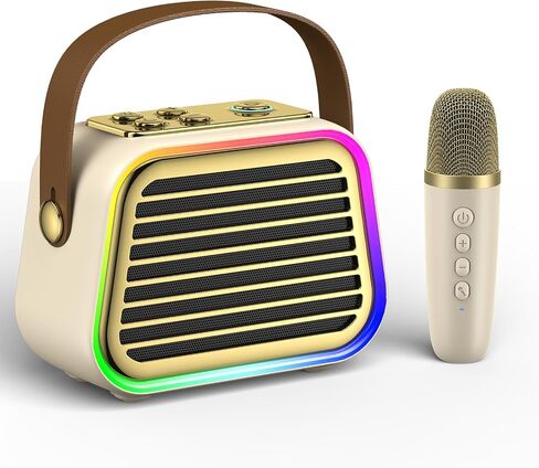 Karaoke Machine for Kids Adults,Portable Bluetooth 5.3 Karaoke Speaker,Mini Karaoke Machine with 2 Wireless Microphones,LED Lights for Home Party,Christmas Brithday Ideal Gifts for Girls Boys in Saudi Arabia