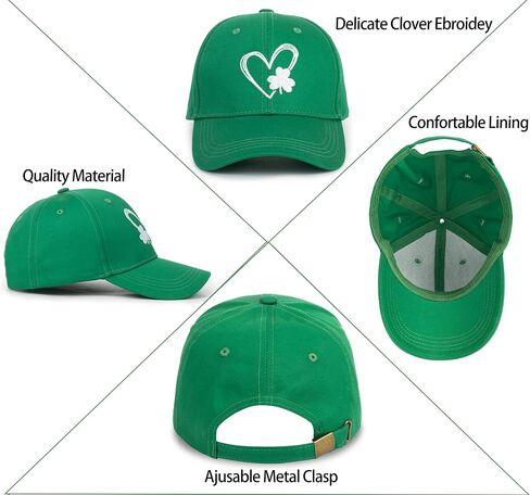 Women Men St. Patrick's Baseball Cap Lucky Shamrock Trucker Hat Irish 4 Leaf Clover Baseball Cap in Saudi Arabia