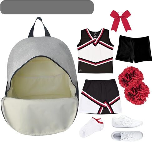 NGIL Glitter Canvas Backpack for Dance, Large Glitter Backpack, Team Sports Glitter Backpack, Large Glitter Backpack for Cheer, Team Glitter Backpack for Competitions (Glitter-Black) in Kuwait