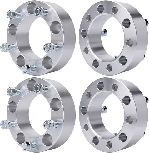 MAYASAF Wheel Spacers [2" Thick, 4 Pack, 5 Lugs] for Ford F150/E150/Bronco, for Jeep CJ3/CJ5(A)/CJ6(A)/CJ7, for Dodge Ram 1500 Van/Ramcharger/W150/B1500, 5x5.5 Bolt Pattern, 108 Hub Bore 1/2x20 Studs in Saudi Arabia