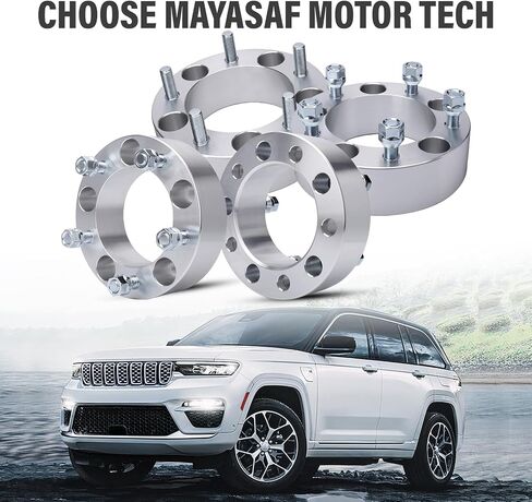 MAYASAF Wheel Spacers [2" Thick, 4 Pack, 5 Lugs] for Ford F150/E150/Bronco, for Jeep CJ3/CJ5(A)/CJ6(A)/CJ7, for Dodge Ram 1500 Van/Ramcharger/W150/B1500, 5x5.5 Bolt Pattern, 108 Hub Bore 1/2x20 Studs in Saudi Arabia