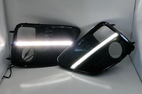 iJDMTOY Switchback LED Daytime Running Lights Compatible with 2015-2017 Subaru WRX/STi w/JDM Style Piano Black Finish Fog Lamp Bezels, Xenon White LED DRL & Amber Yellow LED Turn Signals in Saudi Arabia