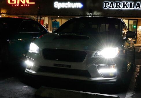 iJDMTOY Switchback LED Daytime Running Lights Compatible with 2015-2017 Subaru WRX/STi w/JDM Style Piano Black Finish Fog Lamp Bezels, Xenon White LED DRL & Amber Yellow LED Turn Signals in Saudi Arabia