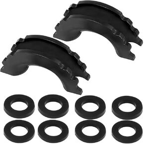 2PCS Car D-Ring Shackle Isolators Kit, Vehicle Shackles Bumper Protector with 8 Washers, Anti-Rust Auto Rattling Isolation Set for 3/4 Inch Shackle, Universal for SUV, Truck, RV (Black) in Kuwait