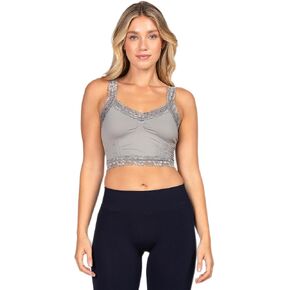 Comfort Wireless Sexy Lace Bralette for Women. One Size (Lt Grey)