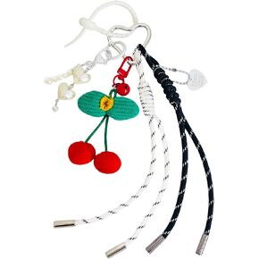 QTMY Cute Cherry Braided Keychain Bag Charms for Handbag Purse Backpack Accessories Bogg Bag,391
