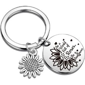 Nothers Sunflower Lover Keychain Sister Keychain Daughter Gift Motivational Keychain Sunflower Charm Keychain Sunflower Lover Jewelry Bestie Gift Sunflower Keychain