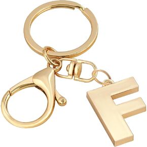 XGALBLA Gold Letter A-Z Keychain for Women Men Metal Alphabet Initial Pendant with Key Ring for Car Keys Purse Handbags Bag