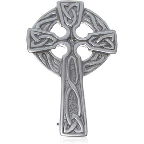 Alexander Castle 925 Sterling Silver Brooch for Women - Celtic Cross Brooch Pin with Jewelry Gift Box - 35mm x 21mm