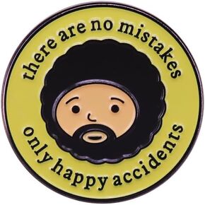 No Mistakes Only Happy Accidents Cute Cartoon Enamel Pin for Optimistic life Green Metal Badge Brooch Accessories