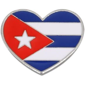 Heart-shaped Cuba National Flag Enamel Pin and cuban Badge Brooch For Backpack and Coat