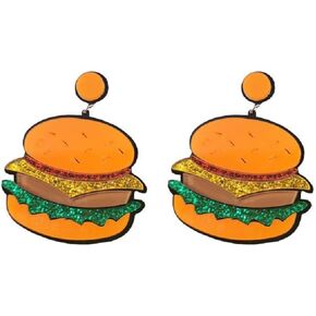 Unique Acrylic Food Cake Drop Dangle Earrings Imitate Ice Cream Resin Sweet Love Heart Donuts Colorful Funny for Women Party Cartoon Exaggerated Statement Jewelry