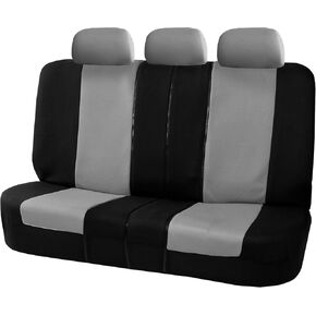 FH Group Back Seat Cloth Car Seat Cover - Universal Fit Rear Seat Covers for Cars with Rear Split Bench, Car Interior Accessories for SUV, Sedan, Van, Black
