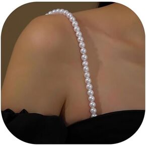 1Pair Pearl Straps Jewelry,Detachable Bra Shoulder Chain,Pearl Lingerie Straps,Wedding Bridal Underwear Chain for Women