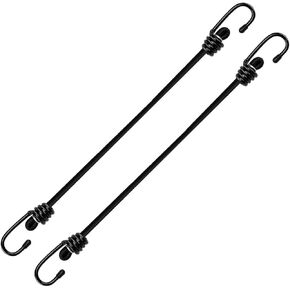 SDTC Tech 24 Inch Heavy Duty Outdoor Bungee Cords with Hooks, 2 Pack Superior Latex Elastic Rope Straps Strong Tie Down with Hooks Lock onto Anchor Points of Luggage Rack/Camping/Tarps/Hand Carts etc.