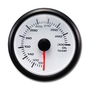 MOTOR METER RACING MGS Series 52mm 2-1/16" Electrical Oil Temperature Gauge 100~300 °F Black Dial White & Amber LED Backlit Waterproof