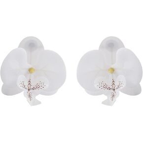 Caiyao Big Flower Large Butterfly Orchid Earrings for Women Colorful Phalaenopsis Orchid Blossom Floral Dangle Drop Earrings Unique Bohemian Oversized Acrylic Resin Flower Earrings