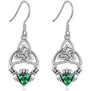 أقراط Claddagh من الفضة الإسترلينية بعقدة سلتيك Claddagh أقراط متدلية من مجوهرات Claddagh الأيرلندية للنساء