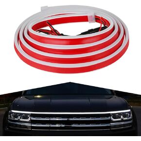 1 PC Car Hood Light Strip, Waterproof Daytime Running Light Strip, Vehicle Front Hood Gap Atmosphere Light Strip, Universal for Most Cars (White #59In)