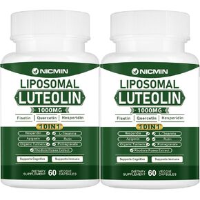 1000MG Liposomal Luteolin, Maximum Absorption, Potent Luteolin Supplement 120 Capsules