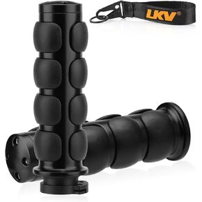 LKV Motorcycle Grips 1 Inch CNC Handlebar Grips 25MM Bar End Hand Grip with Cable Throttle Non-Slip Universal Compatible with Harley Davidson Cruisers Choppers Suzuki Kawasaki