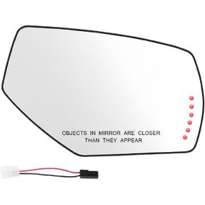 Senzeal Passenger Side Heated Mirror Glass with Turn Signal Light for GMC Sierra 1500 2500HD 3500HD 2015-2017 Chevy Silverado 3500HD 2500HD 1500 2014-2017 Replacement 22919749 GM1325146 (Right Side)