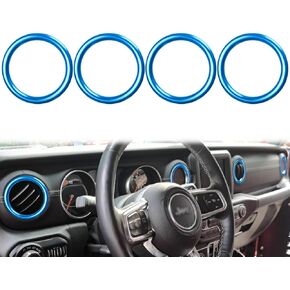auovo Air Conditioner Vent Ring Interior Accessories for Wrangler JL 2018-2023 Gladiator JT 2020-2023 Dashboard Air Conditioning Vent Outlet Trim Cover Aluminum Alloy (Red, 2018-2023)