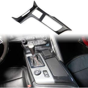 Carbon Fiber Look Control Gears Panel Protective Cover molding Trims Accessories for 2014 2015 2016 2017 2018 Chevrolet Corvette C7 (Outside Panel)